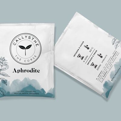 Afrodita: té verde Darjeeling, menta, nepita, jengibre