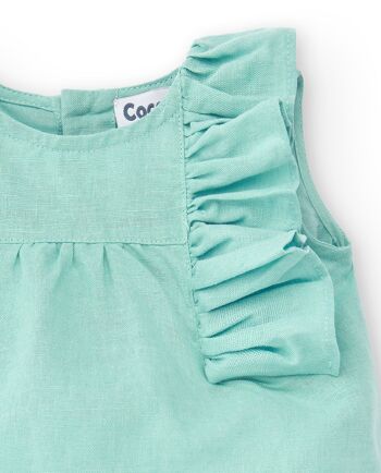 Blouse bébé turquoise Cocote & Charanga Réf : 51002 2