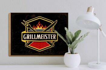 Panneau en bois indiquant 40x30 cm Panneau décoratif Grillmeister 3