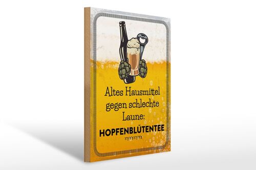 Holzschild Alkohol 30x40 cm Altes Hausmittel Hopfenblütentee Deko Schild