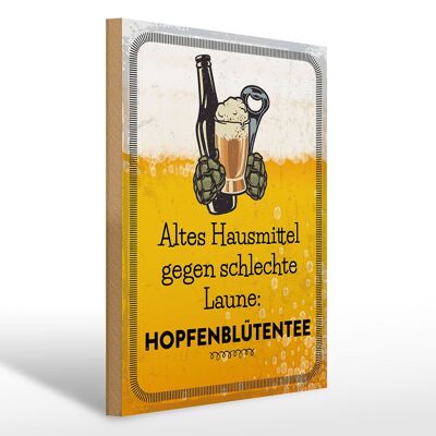Holzschild Alkohol 30x40 cm Altes Hausmittel Hopfenblütentee Deko Schild