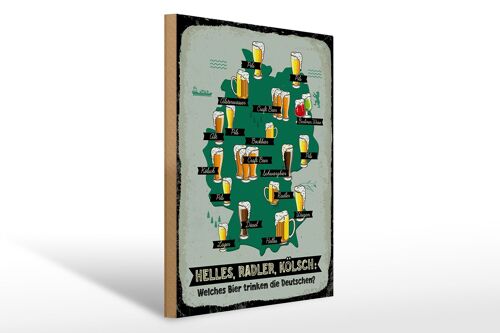 Holzschild Alkohol 30x40cm Welches Bier trinken die Deutschen Karte Deko Schild