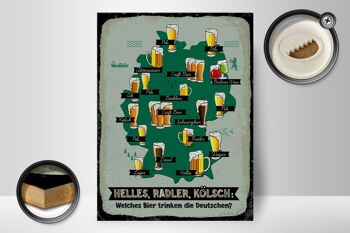 Panneau en bois alcool 30x40cm Quelle bière les Allemands boivent-ils carte panneau décoratif 2