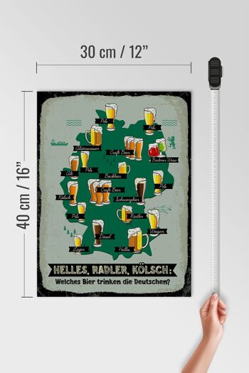 Panneau en bois alcool 30x40cm Quelle bière les Allemands boivent-ils carte panneau décoratif 4