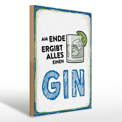 Cartel de madera alcohol 30x40 cm Al final todo resulta en un cartel decorativo GIN