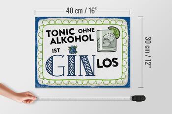 Panneau en bois alcool 40x30 cm Tonic sans alcool continue Gin panneau décoratif 4