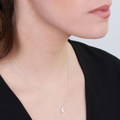 Silver Crescent Moon Necklace