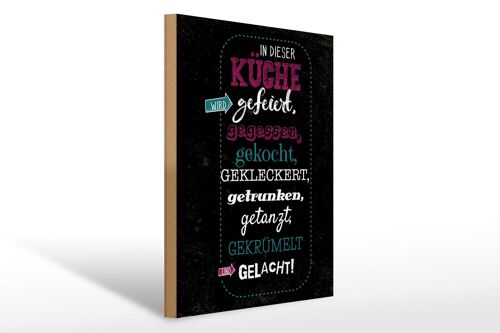 Holzschild Spruch 30x40 cm In dieser Küche wird Aufzählung Deko Schild