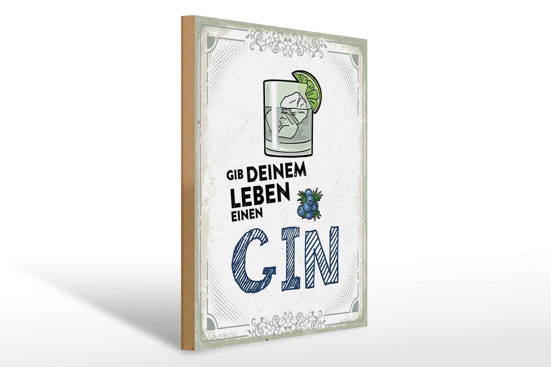 Letrero de madera alcohol 30x40 cm Dale a tu vida un letrero decorativo GIN