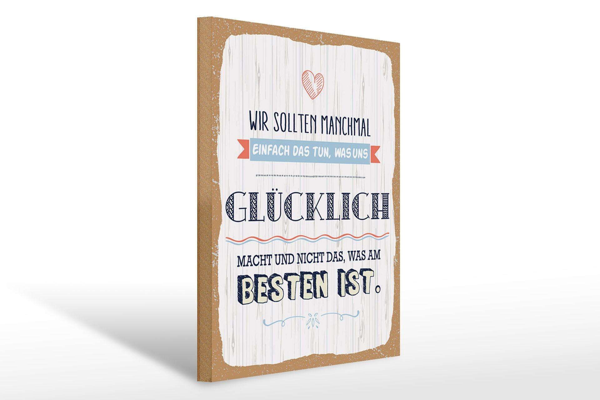 Cartello in legno con scritta "Fare ciò che ci rende felici" cartello decorativo 30x40 cm