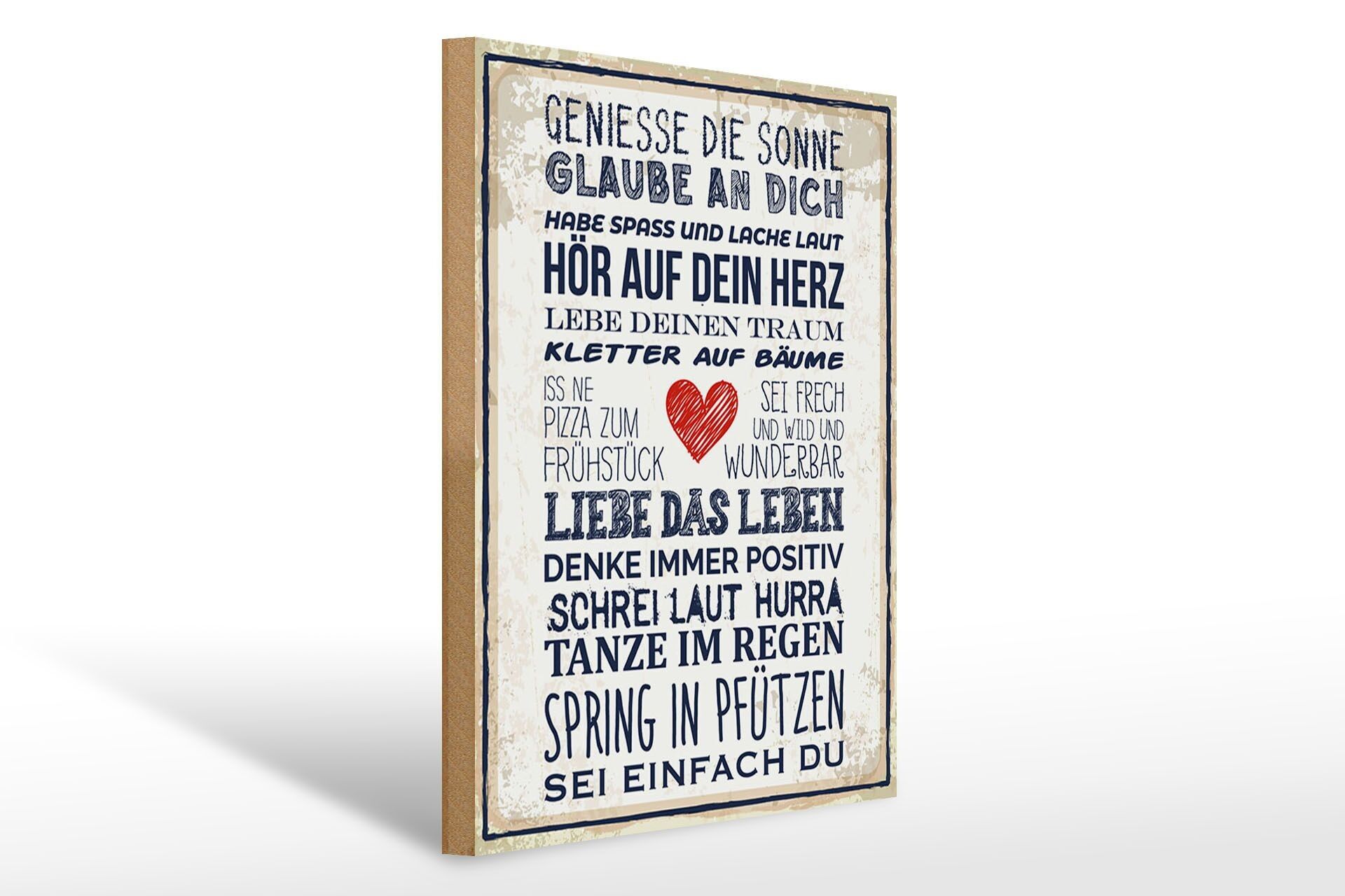 Wooden sign saying 30x40 cm enjoy the sun decorative sign