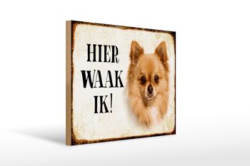 Panneau en bois avec inscription « Dutch Here Waak ik Chihuahua » 40x30 cm 1