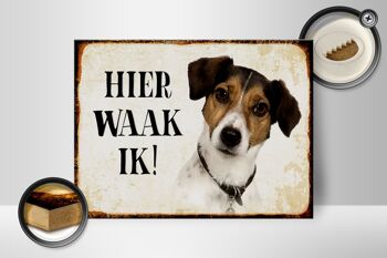 Panneau en bois avec inscription « Dutch Here Waak ik Jack Russell Terrier » 40 x 30 cm. 2