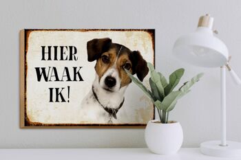 Panneau en bois avec inscription « Dutch Here Waak ik Jack Russell Terrier » 40 x 30 cm. 3