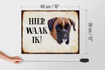 Panneau en bois avec inscription « Dutch Here Waak ik Boxer » 40x30 cm 4