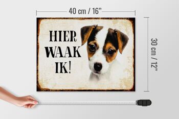 Panneau en bois disant 40x30 cm Dutch Here Waak ik Jack Russell Terrier Puppy 4