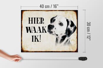 Panneau en bois avec inscription « Dutch Here Waak ik Dalmatien » 40 x 30 cm. 4