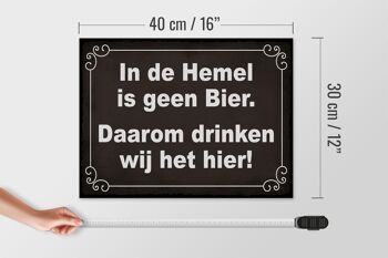 Panneau en bois indiquant 40x30 cm Néerlandais In de Hemel is geen beer panneau décoratif 4