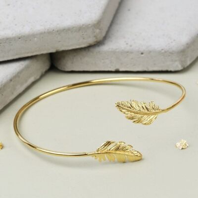Gold Feather Bangle