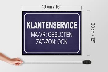 Panneau en bois 40x30 cm Panneau néerlandais Klantenservice MA-VR Gesloten 4