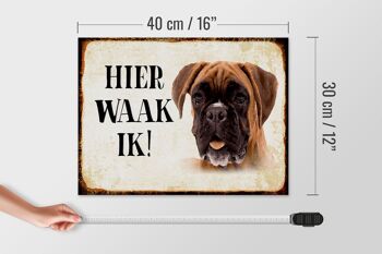 Panneau en bois avec inscription « Dutch Here Waak ik Boxer Dog » 40x30 cm 4