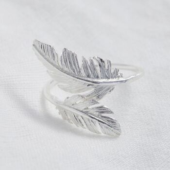 Bague Double Plume en Argent