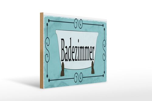 Holzschild Hinweis 40x30 cm Badezimmer Deko Schild