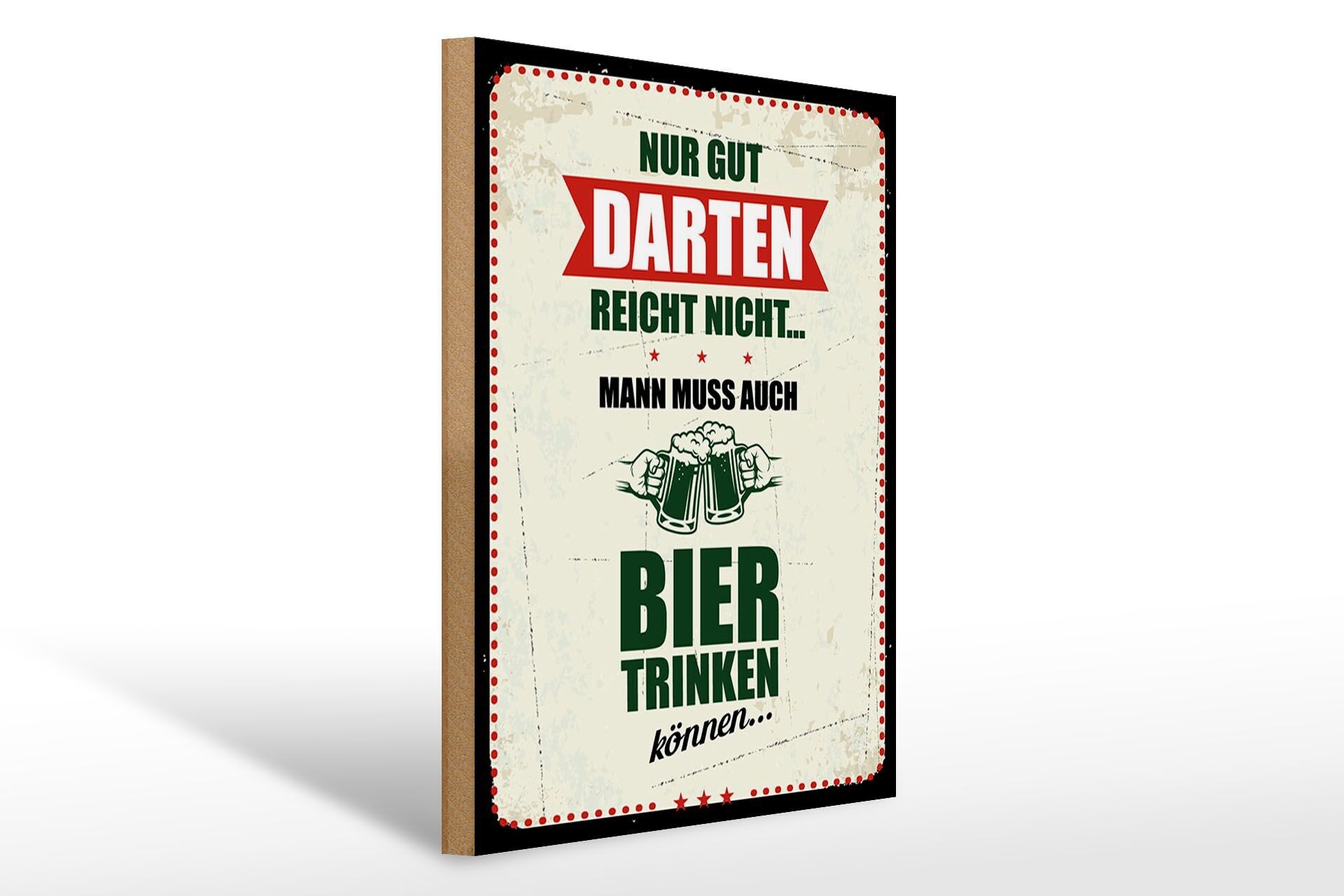 Cartello in legno con scritta 30x40 cm Non basta solo un buon guizzo, bisogna bere la birra