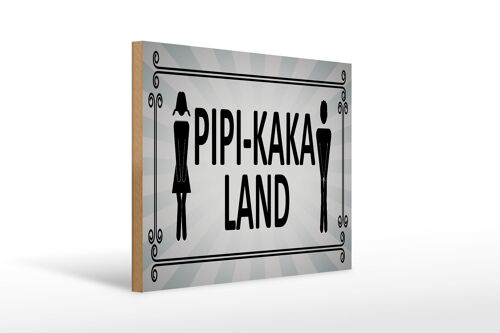 Holzschild Hinweis 40x30 cm Pipi-Kaka Land Toilette Deko Schild