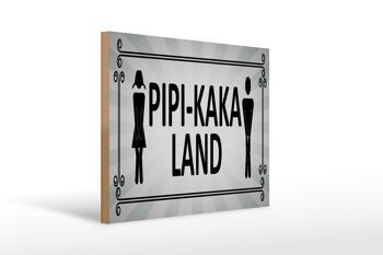 Panneau en bois avis 40x30 cm panneau décoratif toilettes Pipi-Kaka Land 1