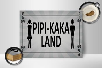Panneau en bois avis 40x30 cm panneau décoratif toilettes Pipi-Kaka Land 2