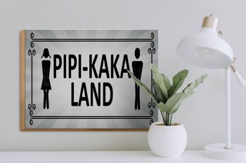 Panneau en bois avis 40x30 cm panneau décoratif toilettes Pipi-Kaka Land 3