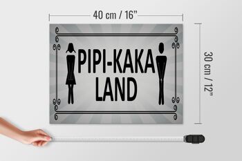 Panneau en bois avis 40x30 cm panneau décoratif toilettes Pipi-Kaka Land 4
