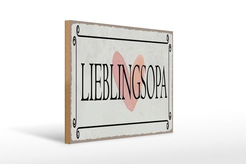 Holzschild Hinweis 40x30 cm Lieblingsopa Herz Geschenk Deko Schild