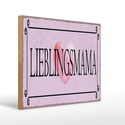 Cartello in legno con nota 40x30 cm, cartello decorativo regalo cuore mamma preferita