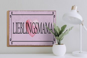 Panneau en bois note 40x30 cm, signe décoratif cadeau cœur maman préféré 3