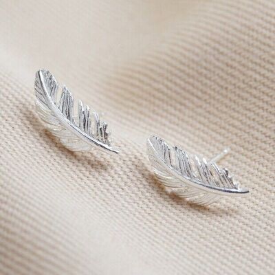 Pendientes Pluma Plata