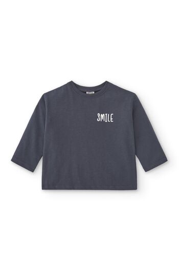 T-shirt bébé basique smile anthracite Réf : 86000 1