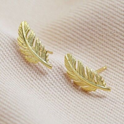 Gold Feather Earrings