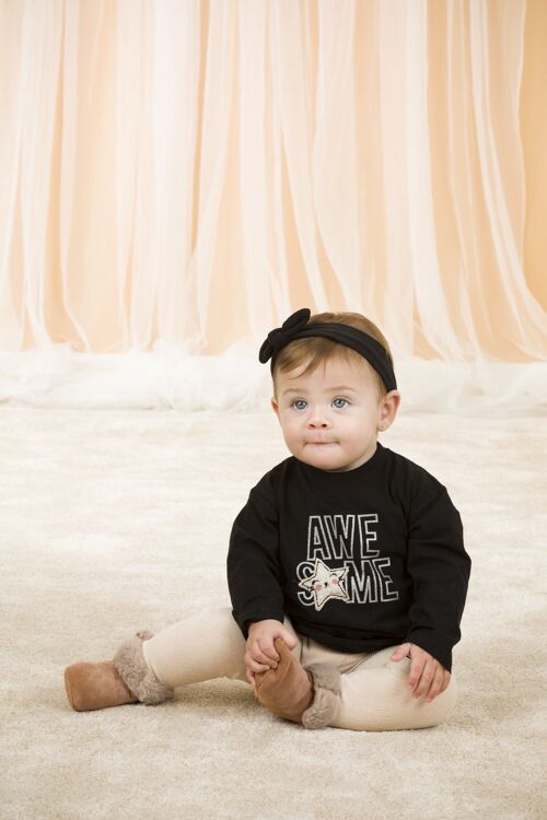 Black long-sleeved baby t-shirt Ref: 86242