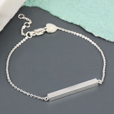 Horizontal Bar Bracelet in Silver