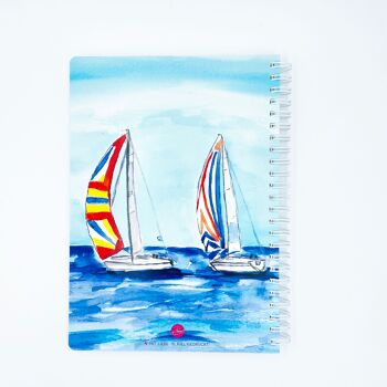 Carnet de notes marins, fleurs, printemps avec dicton et image aquarelle | Format de cahier DIN A6, DINA5, DIN A4 2