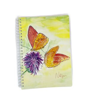 Carnet de notes marins, fleurs, printemps avec dicton et image aquarelle | Format de cahier DIN A6, DINA5, DIN A4 12