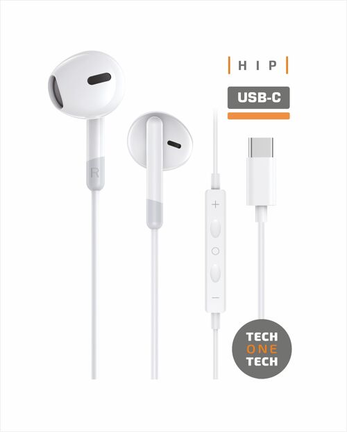 Auriculares HIP blancos intraural con USB-C