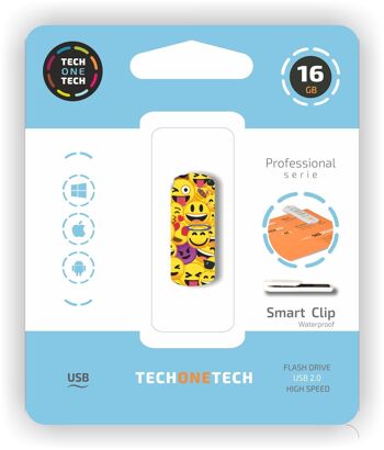 ClipTECH emoji collage clé USB 16 Go 1