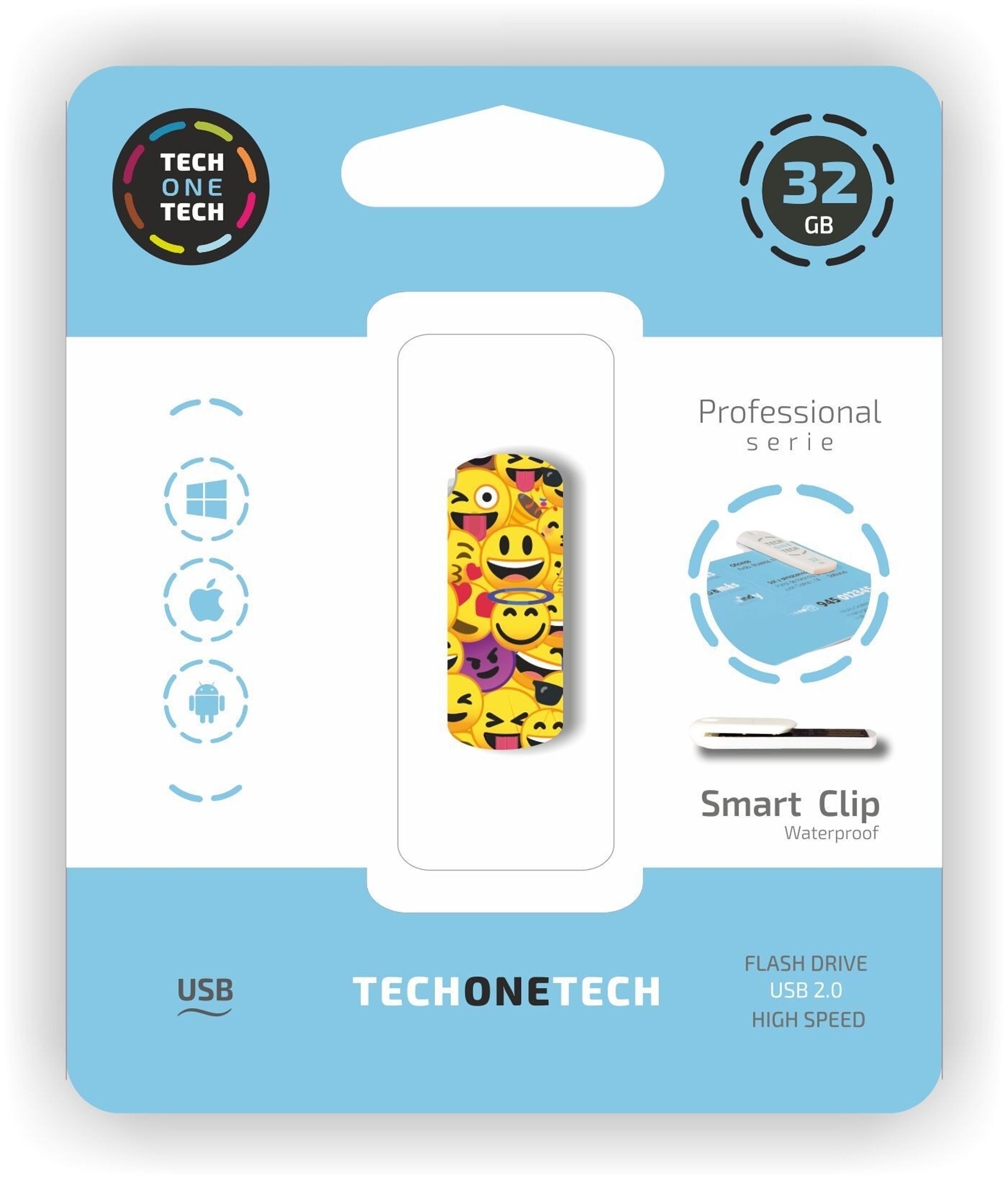 Achat ClipTECH emoji collage clé USB 32 Go en gros