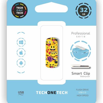 ClipTECH emoji collage 32 Gb pendrive