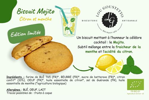 Fiche produit plastifiée - Biscuit Mojito