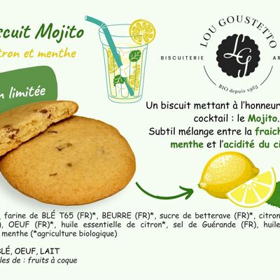 Fiche produit plastifiée - Biscuit Mojito