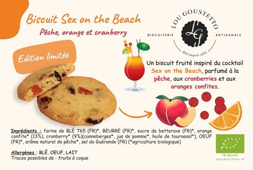 Fiche produit plastifiée - Biscuit Sex On The Beach